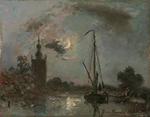 Crescent Moon Prints: Overschie in the Moonlight, 1871. Creator: Johan Barthold Jongkind