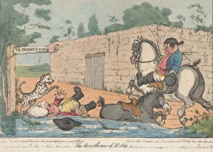 Misfortune Prints: The Overthrow of Dr. Slop (Tristram Shandy), 1800-20. Creator: Unknown