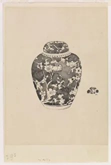 Egg Shaped Prints: Oviform Ginger Jar with Bell-shaped cover, 1878. Creator: James Abbott McNeill Whistler