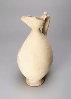 Beak Gallery: Ovoid Ewer with Flaring, Beak Shaped Spout, and Handle with Human Head, Tang dynasty