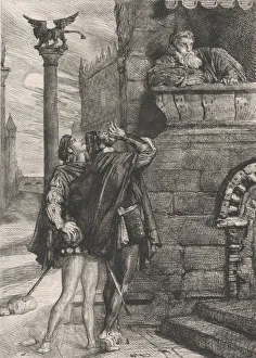 Théodore Chassériau Prints: Owake! what ho! Brabantio! thieves! thieves!: plate 1 from Othello (Act 1, Scene 1), 1844