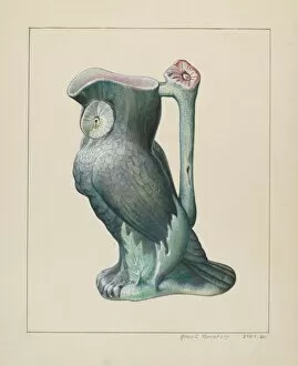 Brinton Amos C Collection: Owl Pitcher, c. 1938. Creator: Amos C. Brinton
