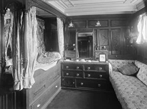The Great Days of Yachting Collection: The owners cabin on steam yacht Venetia, 1920. Creator: Kirk & Sons of Cowes