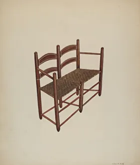 Wicker Prints: Ox Cart Chair, c. 1939. Creator: Wilbur M Rice