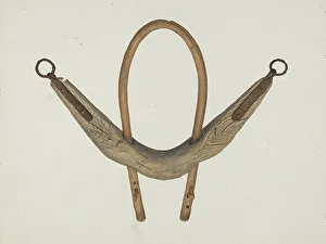 Wood And Metal Prints: Oxen Yoke, c. 1937. Creator: Earl Butlin
