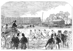 Track And Field Prints: Oxford and Cambridge athletic sports at West Brompton: the one-mile race