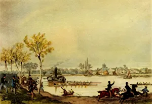 Boat Race Prints: Oxford and Cambridge Boat Race, 19th century, (1941). Creator: Unknown