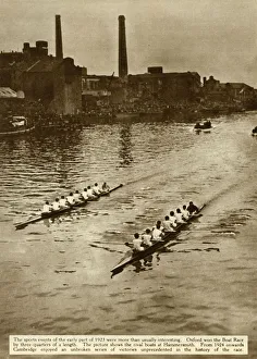 Student Prints: The Oxford and Cambridge Boat Race, London, 1923, (1935). Creator: Unknown