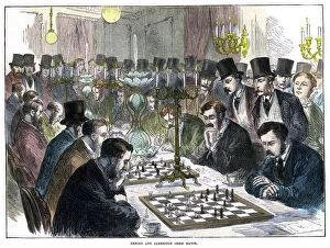 Images Dated 20th February 2007: Oxford and Cambridge Chess Match, 19th century