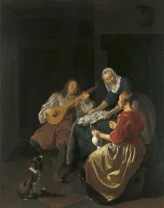 Oysters Prints: Oyster Eaters, 1665. Creator: Jacob Ochtervelt