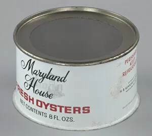 Tin Can Gallery: Oyster can used by H. B. Kennerly & Son, Inc. 1935-1950. Creator: Unknown