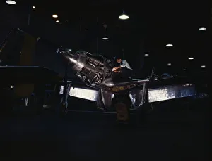 Engineering Collection: P-51 ('Mustang') fighter plane in construction, North American Aviation, Inc. LA, Calif. (1942?)