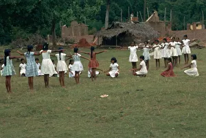 Physical Education Prints: P. E class in Sri Lanka. Artist: CM Dixon