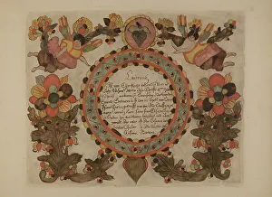 Anderson Elmer G Prints: Pa. German Birth Certificate, c. 1937. Creator: Elmer G Anderson