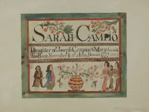 Pa. German Birth Certificate, c. 1936. Creators: Herbert Barnard, Glen Pearce