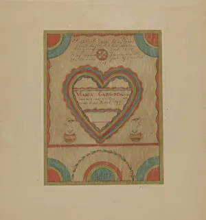 Pa German Prints: Pa. German Birth Certificate, c. 1939. Creator: John Wilkes