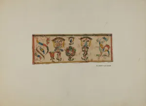 Bookmark Prints: Pa. German Book Marker, c. 1937. Creator: Albert J. Levone
