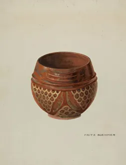 Boehmer Fritz Prints: Pa. German Bowl, c. 1939. Creator: Fritz Boehmer