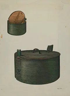 Bride Collection: Pa. German Brides Hat Box, c. 1940. Creator: George File