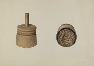 Cheney Gallery: Pa. German Butter Mold, 1935 / 1942. Creator: Clyde L. Cheney