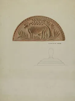 Angus Charlotte Prints: Pa. German Butter Mold, 1935/1942. Creator: Charlotte Angus