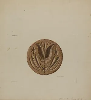 Butter Mold Prints: Pa. German Butter Mold, c. 1938. Creator: Albert J. Levone