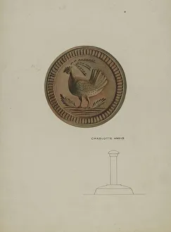 Angus Charlotte Prints: Pa. German Butter Mold, c. 1938. Creator: Charlotte Angus