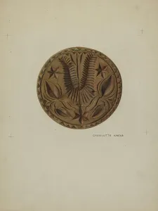 Angus Charlotte Prints: Pa. German Butter Mold, c. 1938. Creator: Charlotte Angus
