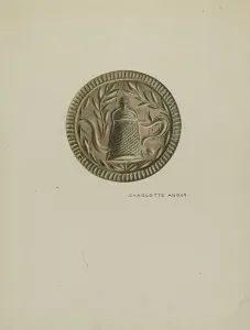 Angus Charlotte Prints: Pa. German Butter Mold, c. 1938. Creator: Charlotte Angus