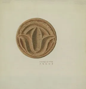 Angus Charlotte Prints: Pa. German Butter Mold, c. 1940. Creator: Charlotte Angus