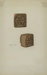 Mould Prints: Pa. German Butter Mold, c. 1941. Creator: Henry Zwysen