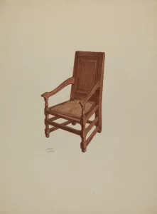 Frances Lichten Prints: Pa. German Chair, c. 1938. Creator: Frances Lichten
