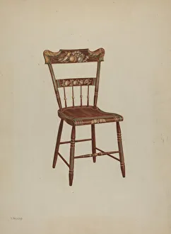 Henning Charles Prints: Pa. German Chair, c. 1939. Creator: Charles Henning