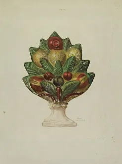 Pa German Prints: Pa. German Chalkware Mantel Ornament, c. 1938. Creator: Inez McCombs
