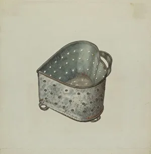 Heart Shape Prints: Pa. German Cheese Strainer, c. 1940. Creator: Luther D. Wenrich