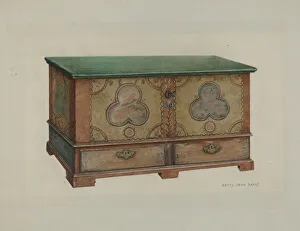Oblong Prints: Pa. German Chest, 1935 / 1942. Creator: Betty Jean Davis