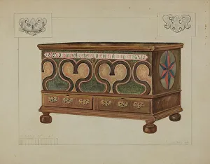 Pa German Prints: Pa. German Chest, c. 1936. Creator: Edgar L. Pearce