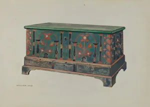 Davis Betty Jean Prints: Pa. German Chest, c. 1938. Creator: Betty Jean Davis