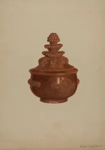 Pa. German Covered Bowl, c. 1938. Creator: Alvin Shiren