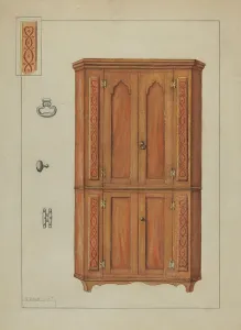 Pa German Prints: Pa. German Cupboard, c. 1936. Creator: Edgar L. Pearce