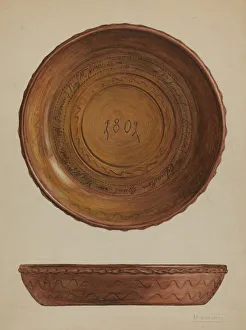 Frank Fumagalli Prints: Pa. German Dish, c. 1937. Creator: Frank Fumagalli