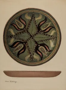 Aaron Fastovsky Prints: Pa. German Dish, c. 1941. Creator: Aaron Fastovsky