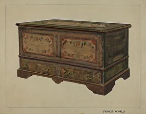 Chests Prints: Pa. German Dower Chest, c. 1936. Creator: Francis Borelli