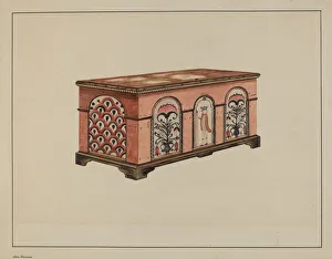 Dieterich John Prints: Pa. German Dower Chest, c. 1937. Creator: John Dieterich
