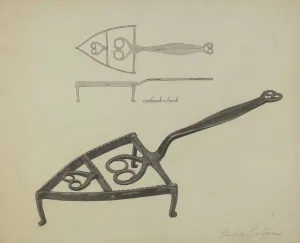 Heart Shape Prints: Pa. German Flat-iron Holder, c. 1938. Creator: Charles Garjian
