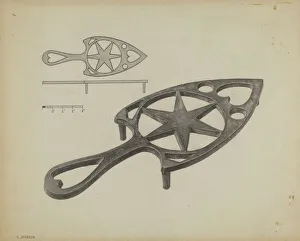 Star Pattern Prints: Pa. German Flat-iron Holder, c. 1937. Creator: Philip Johnson