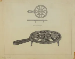 Heart Shape Prints: Pa. German Flat-iron Stand, 1935/1942. Creator: Filippo Porreca