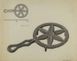 Pa German Prints: Pa. German Flatiron Holder, c. 1938. Creator: Salvatore Borrazzo