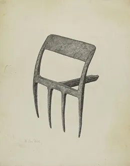 Hoeing Prints: Pa. German Hoe, 1941. Creator: Maurice Van Felix