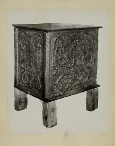 Pa. German Jamb Stove (Five Plate), c. 1936. Creator: Charles Von Urban